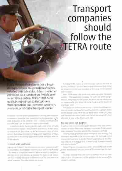 Буклет Transport companies should follow the TETRA route, 55-784, Баград.рф